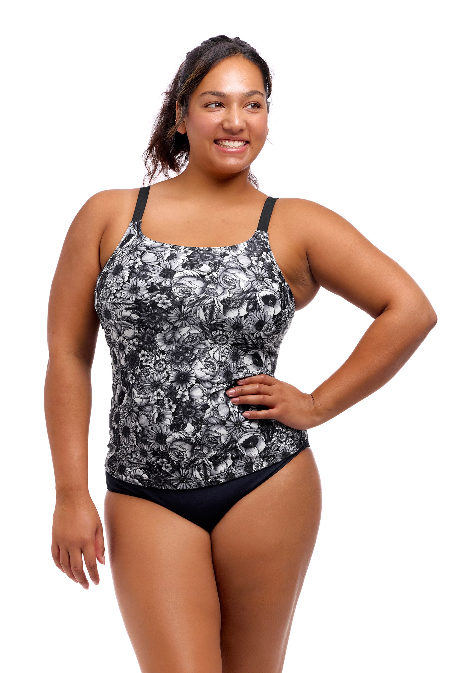 Купальник FUNKITA с поддержкой Nights Rose (Scoop Neck Tankini Top & Brief) - 1